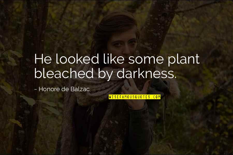 Kuya Jobert Love Quotes By Honore De Balzac: He looked like some plant bleached by darkness.