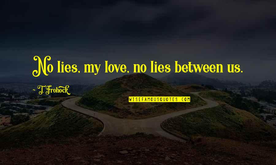 Kvale Brinkman Quotes By T. Frohock: No lies, my love, no lies between us.