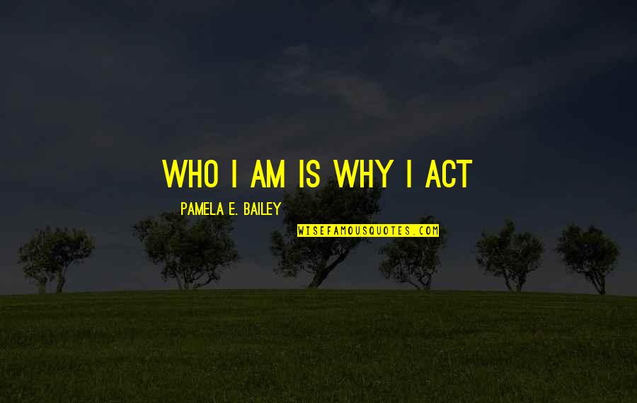 Kvetches Define Quotes By Pamela E. Bailey: Who I am is why I act