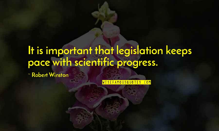 Kvoreck Quotes By Robert Winston: It is important that legislation keeps pace with