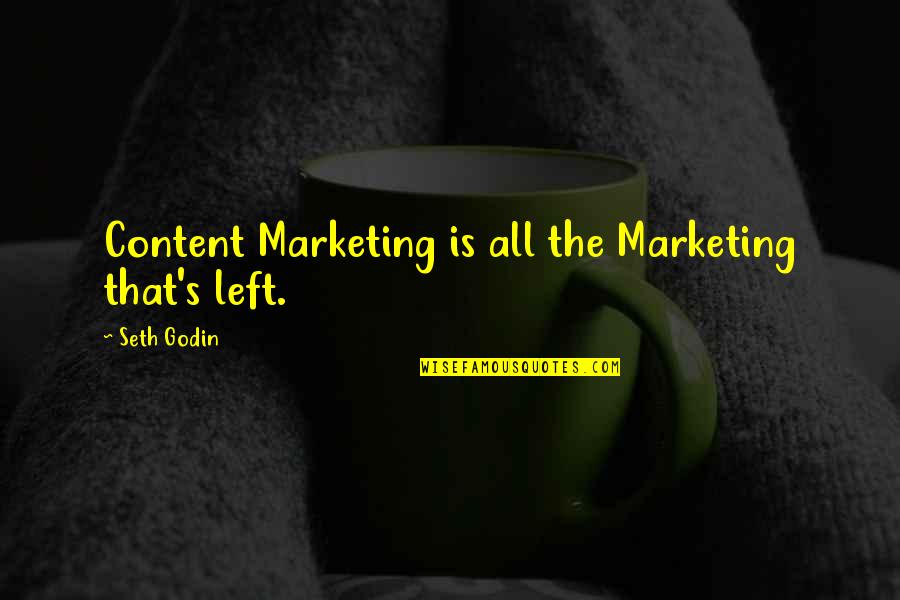 Kwaad Oog Quotes By Seth Godin: Content Marketing is all the Marketing that's left.