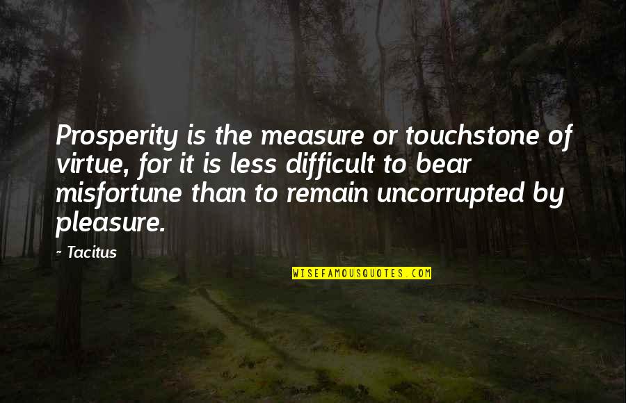 Kwaker Quotes By Tacitus: Prosperity is the measure or touchstone of virtue,