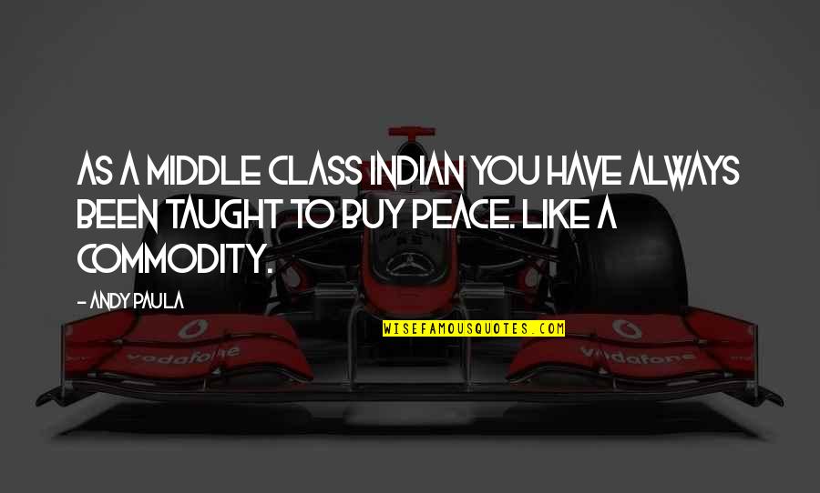 Kwiatkowska Art Quotes By Andy Paula: As a middle class Indian you have always