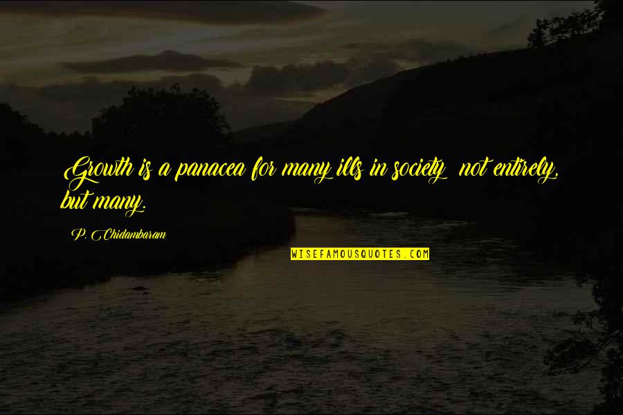 Kwiecien 2020 Quotes By P. Chidambaram: Growth is a panacea for many ills in