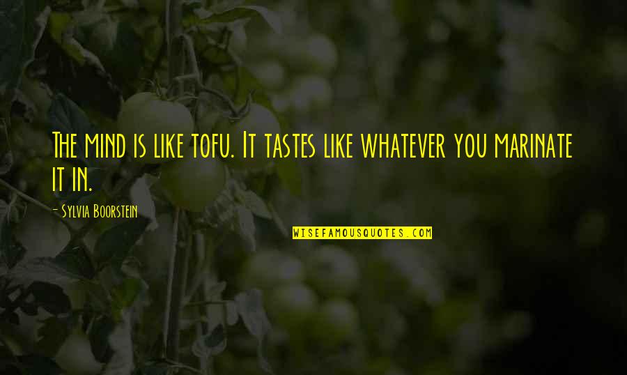Kwikspell Harry Quotes By Sylvia Boorstein: The mind is like tofu. It tastes like
