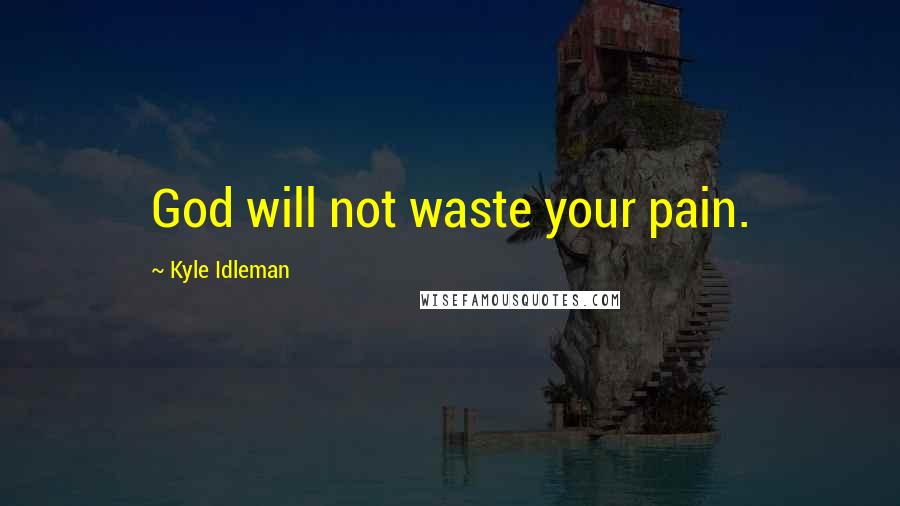 Kyle Idleman quotes: God will not waste your pain.