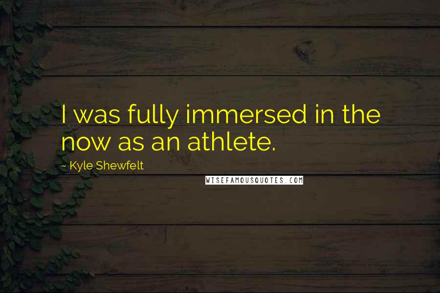 Kyle Shewfelt quotes: I was fully immersed in the now as an athlete.