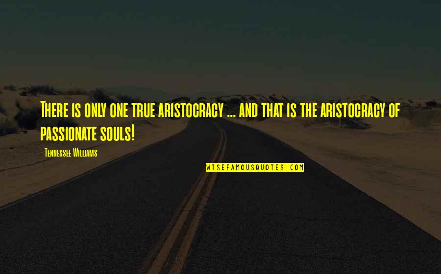Kyo Sohma Quotes By Tennessee Williams: There is only one true aristocracy ... and Kyo Sohma Quotes By Tennessee Williams: There is only one true aristocracy ... and