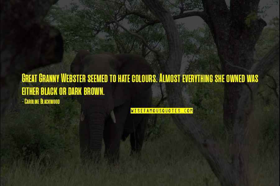 Kyriakodis Quotes By Caroline Blackwood: Great Granny Webster seemed to hate colours. Almost