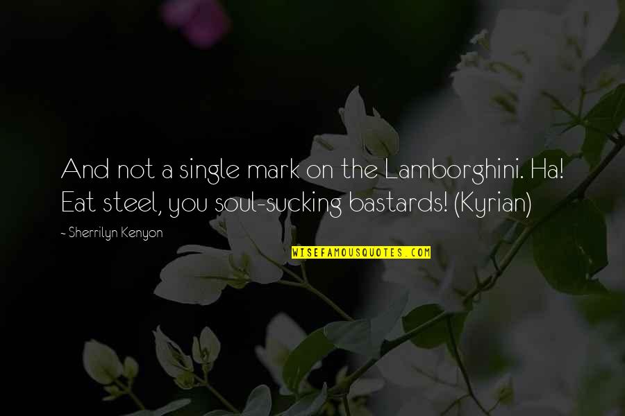 Kyrian Quotes By Sherrilyn Kenyon: And not a single mark on the Lamborghini.