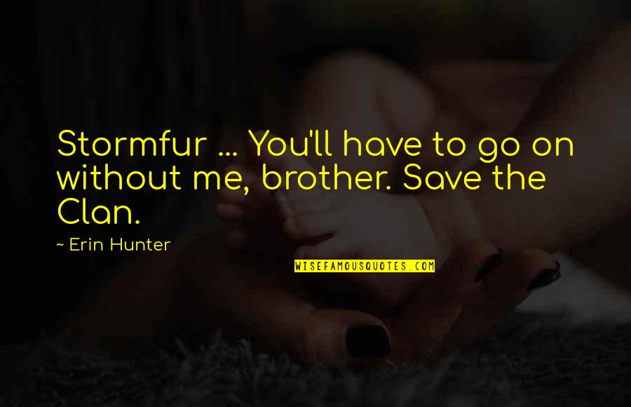 Kyrin Priester Quotes By Erin Hunter: Stormfur ... You'll have to go on without