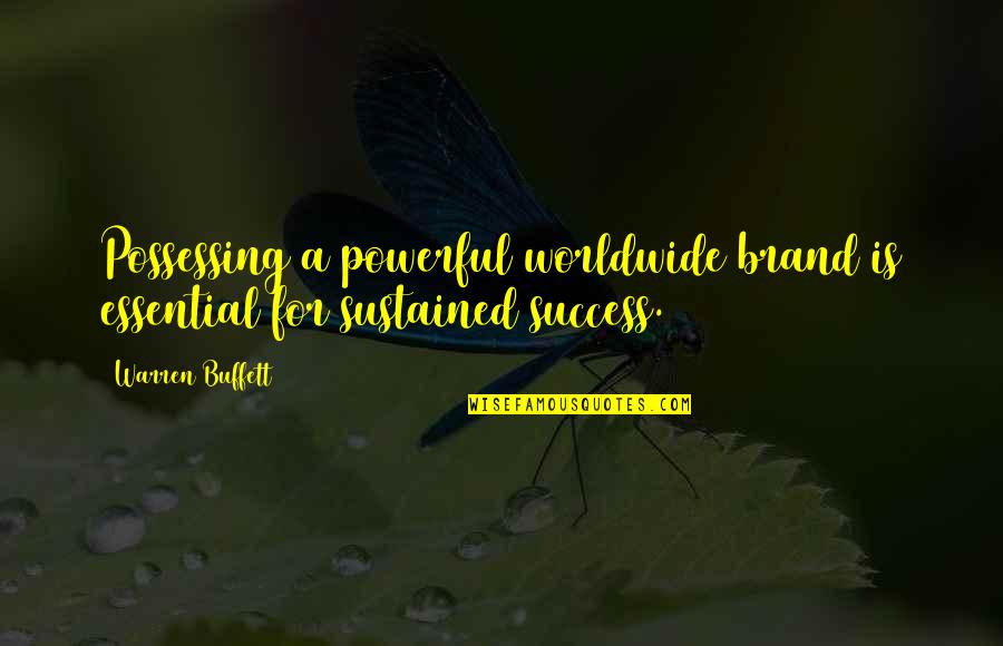 Kzn Dam Quotes By Warren Buffett: Possessing a powerful worldwide brand is essential for