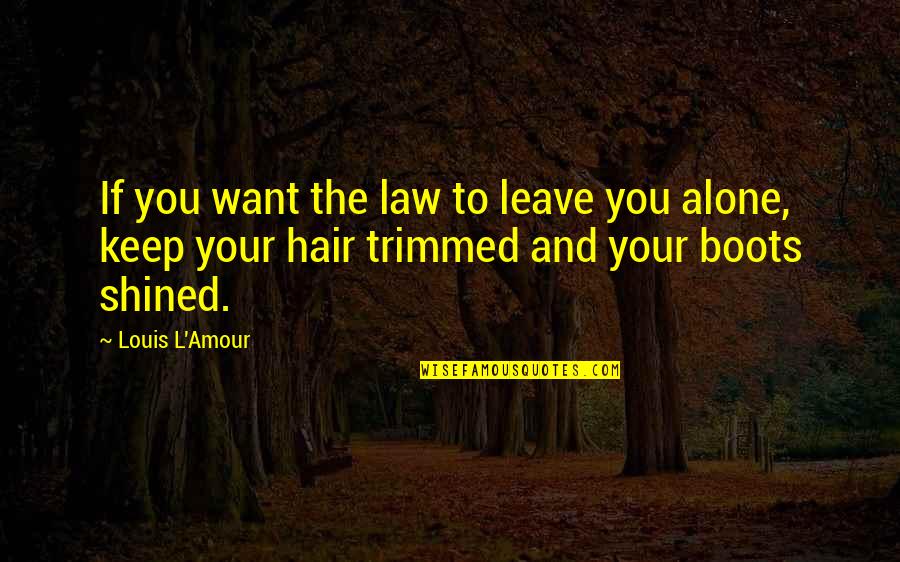 L Amour Quotes By Louis L'Amour: If you want the law to leave you