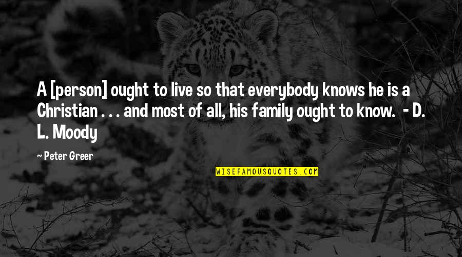 L.d.r Quotes By Peter Greer: A [person] ought to live so that everybody