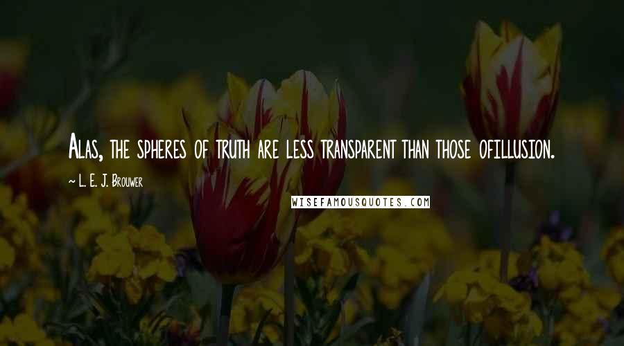 L. E. J. Brouwer quotes: Alas, the spheres of truth are less transparent than those ofillusion.