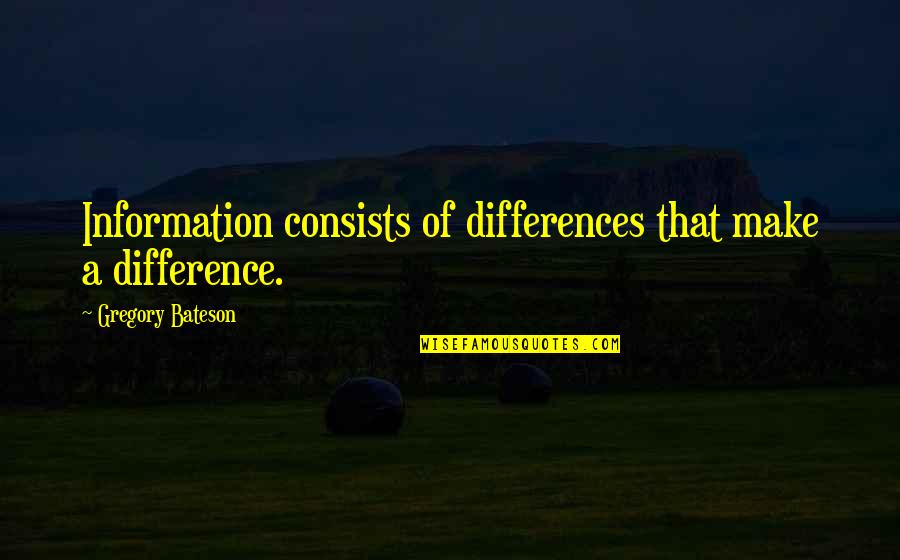 L H Couture Doylestown Quotes By Gregory Bateson: Information consists of differences that make a difference.