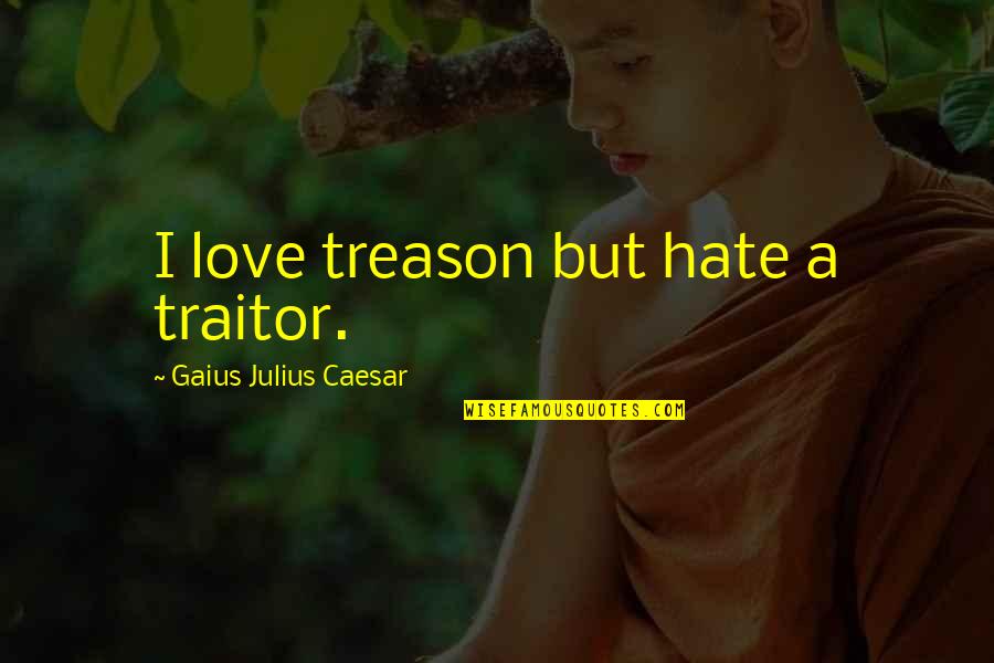 L Hate Love Quotes By Gaius Julius Caesar: I love treason but hate a traitor.