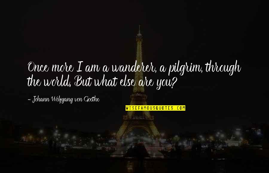 L K Pilgrim Quotes By Johann Wolfgang Von Goethe: Once more I am a wanderer, a pilgrim,