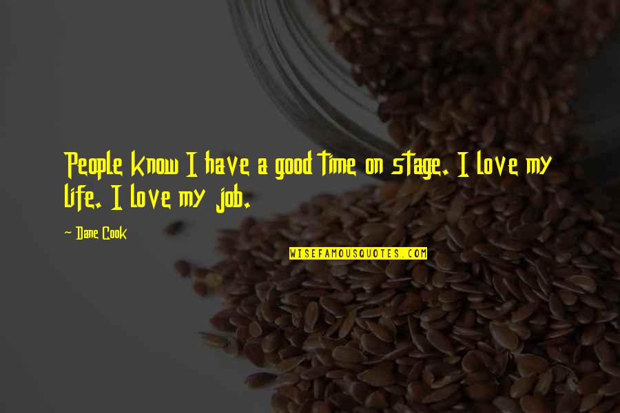 L Love My Job Quotes By Dane Cook: People know I have a good time on