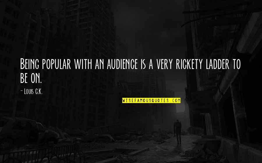 L Ncker K Tm Ro Quotes By Louis C.K.: Being popular with an audience is a very