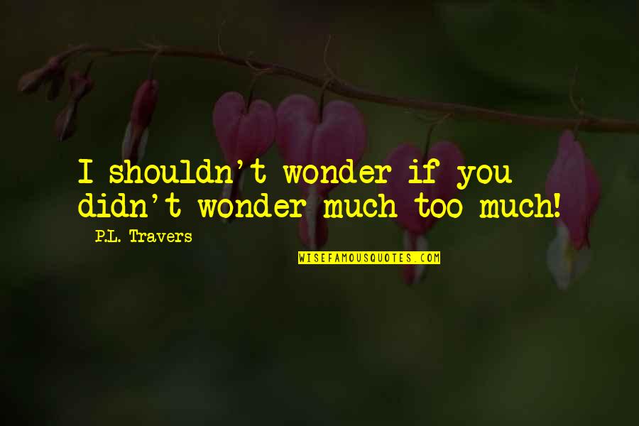 L.q Quotes By P.L. Travers: I shouldn't wonder if you didn't wonder much