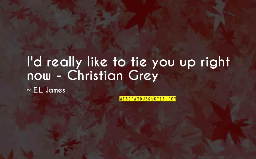 L Really Like You Quotes By E.L. James: I'd really like to tie you up right