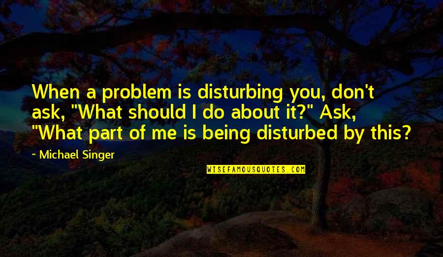 La Comadreja Quotes By Michael Singer: When a problem is disturbing you, don't ask, La Comadreja Quotes By Michael Singer: When a problem is disturbing you, don't ask,