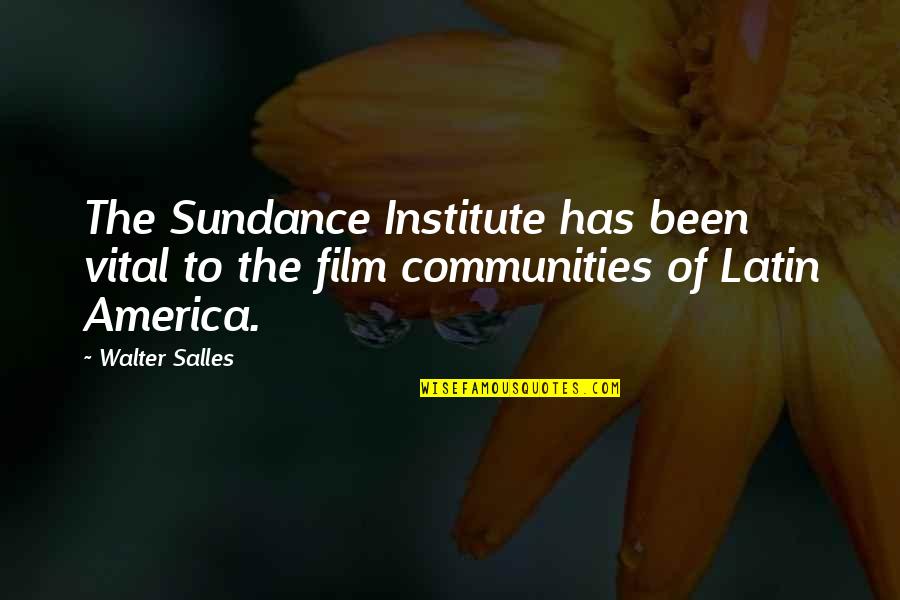 La Crainte Quotes By Walter Salles: The Sundance Institute has been vital to the