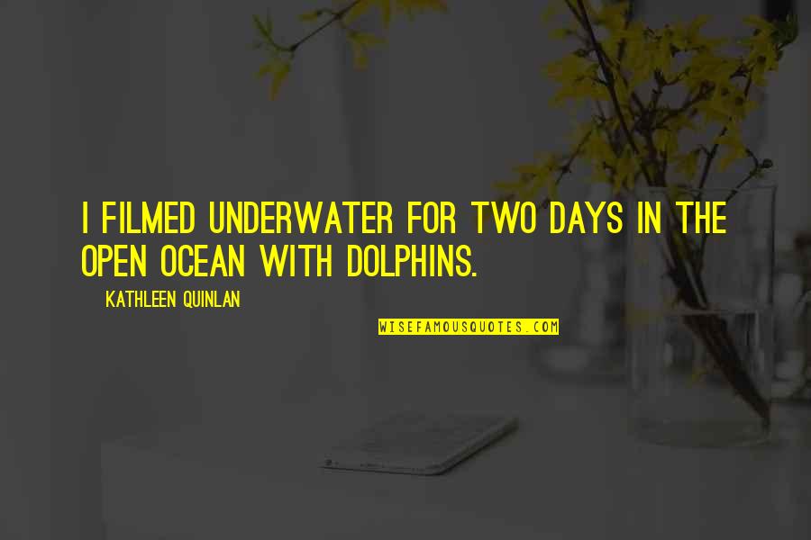 La Felicidad Esta Quotes By Kathleen Quinlan: I filmed underwater for two days in the