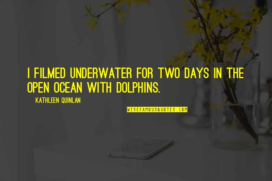 La Forme Emphatique Quotes By Kathleen Quinlan: I filmed underwater for two days in the La Forme Emphatique Quotes By Kathleen Quinlan: I filmed underwater for two days in the