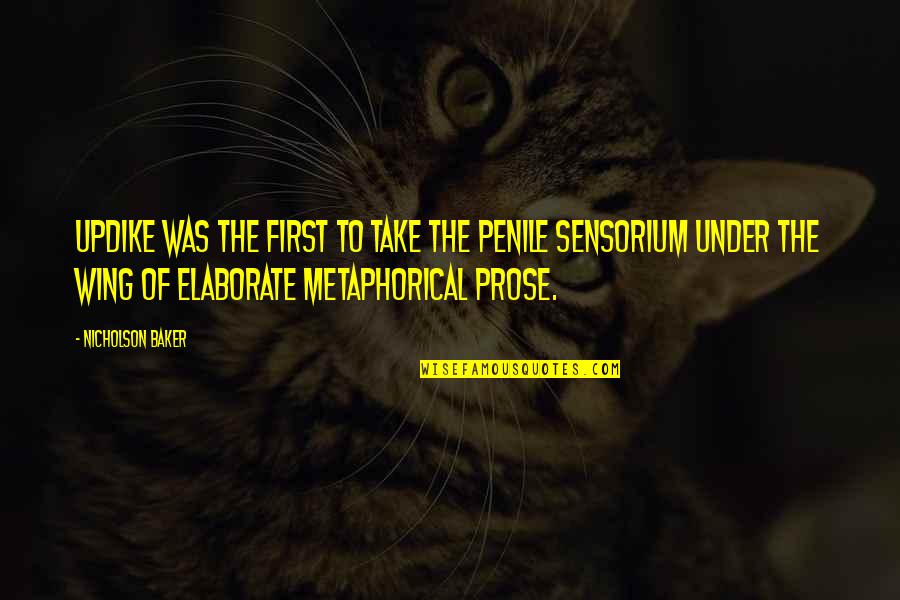 La Gata Quotes By Nicholson Baker: Updike was the first to take the penile