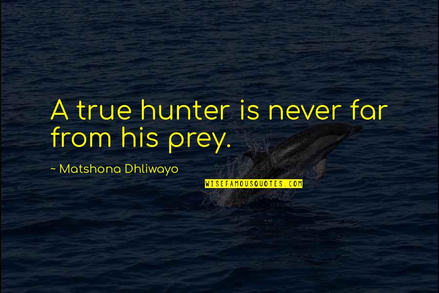 La Miseria Quotes By Matshona Dhliwayo: A true hunter is never far from his La Miseria Quotes By Matshona Dhliwayo: A true hunter is never far from his