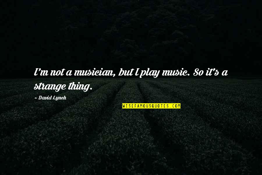 La Nonna Quotes By David Lynch: I'm not a musician, but I play music.