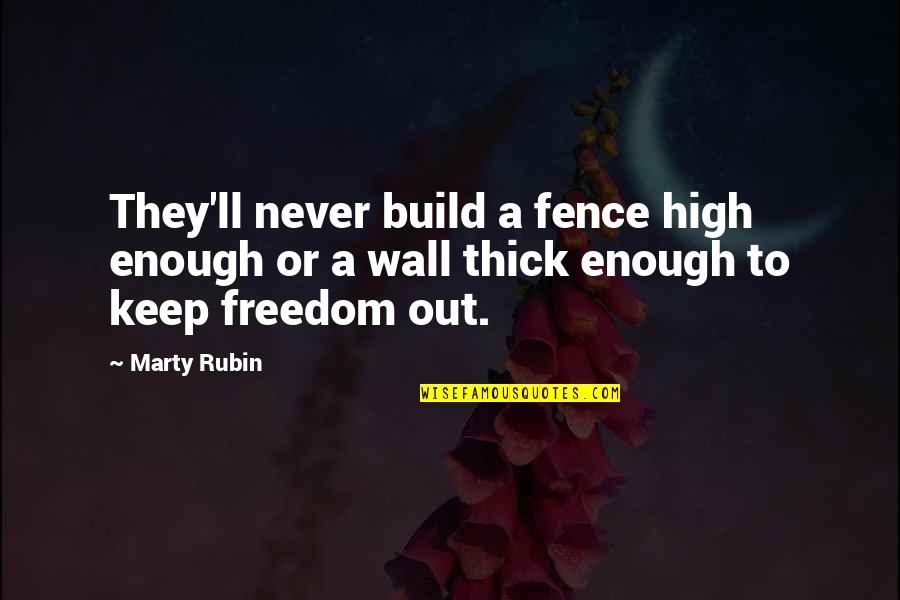 La Planete Sauvage Quotes By Marty Rubin: They'll never build a fence high enough or