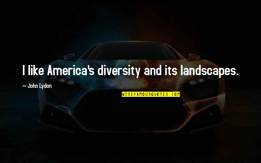 La Primera Vez Quotes By John Lydon: I like America's diversity and its landscapes.