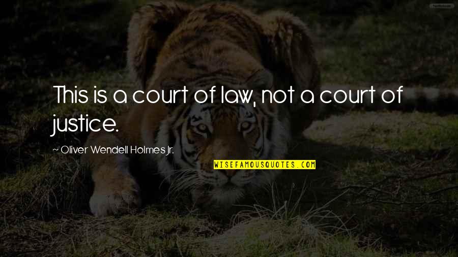 La Roux Quotes By Oliver Wendell Holmes Jr.: This is a court of law, not a