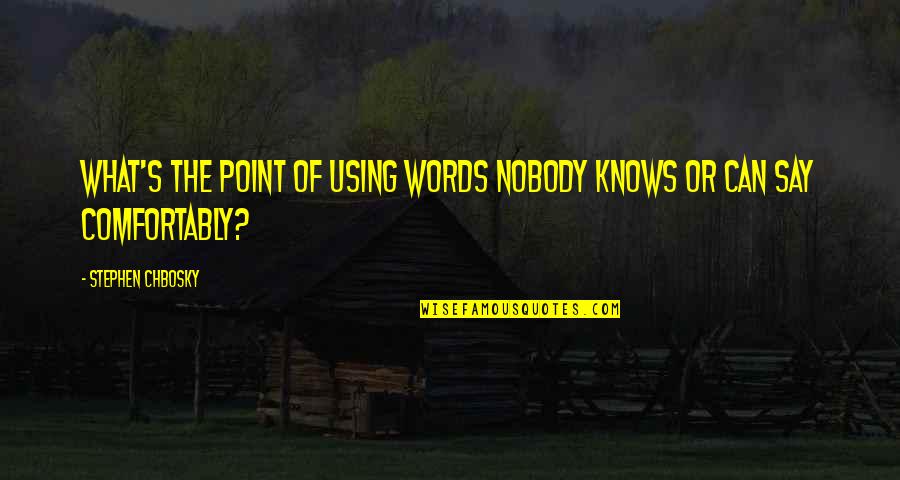 Labas Quotes By Stephen Chbosky: What's the point of using words nobody knows