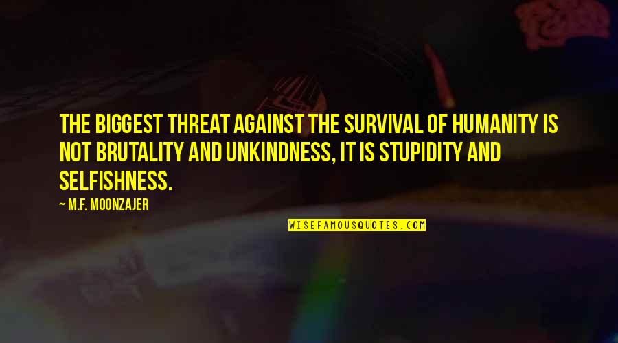 Labastida Brothers Quotes By M.F. Moonzajer: The biggest threat against the survival of humanity