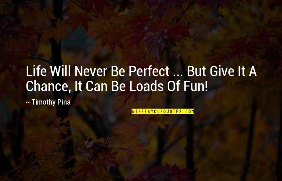 Labidi Viande Quotes By Timothy Pina: Life Will Never Be Perfect ... But Give