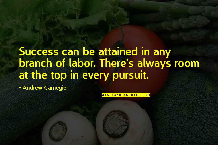 Labor Quotes By Andrew Carnegie: Success can be attained in any branch of