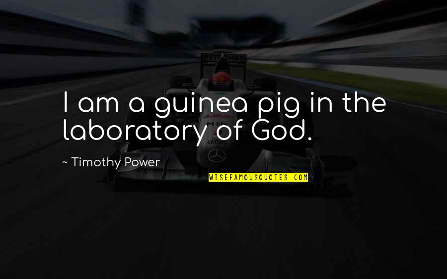 Laboratory Quotes By Timothy Power: I am a guinea pig in the laboratory