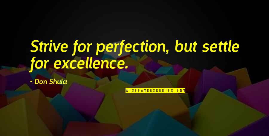 Laborioso Definicion Quotes By Don Shula: Strive for perfection, but settle for excellence.
