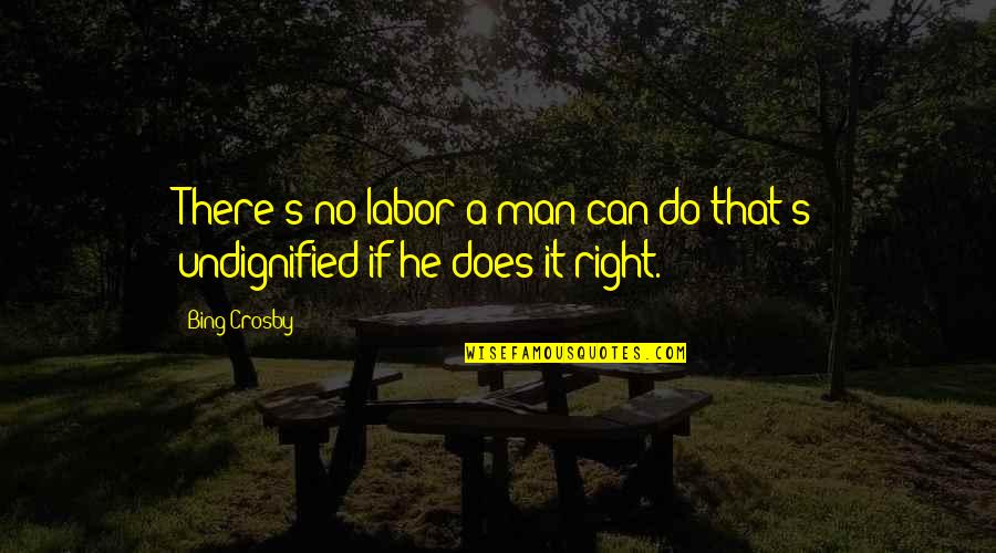 Labor's Quotes By Bing Crosby: There's no labor a man can do that's