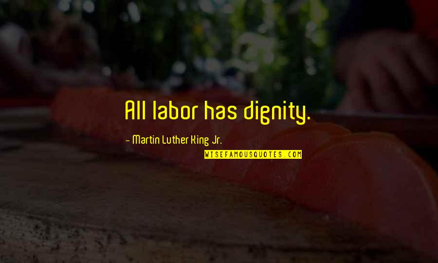 Labor'st Quotes By Martin Luther King Jr.: All labor has dignity.