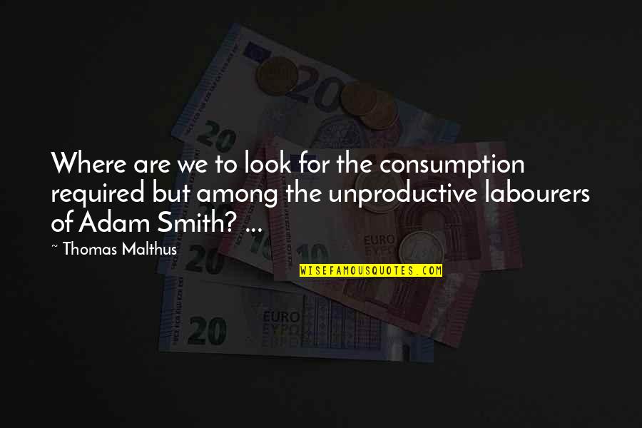 Labourers Quotes By Thomas Malthus: Where are we to look for the consumption