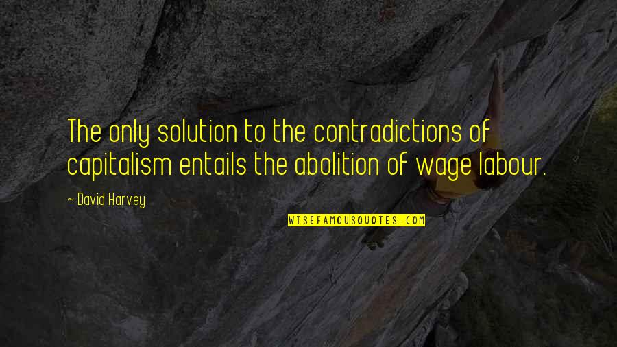 Labrandon Toefield Quotes By David Harvey: The only solution to the contradictions of capitalism