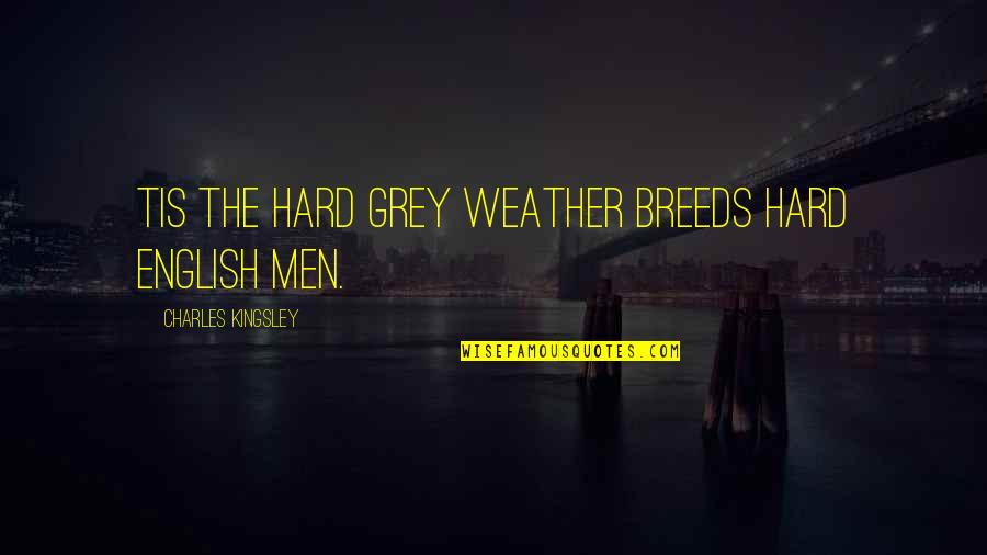 Labrynth Of Suffering Quotes By Charles Kingsley: Tis the hard grey weather Breeds hard English