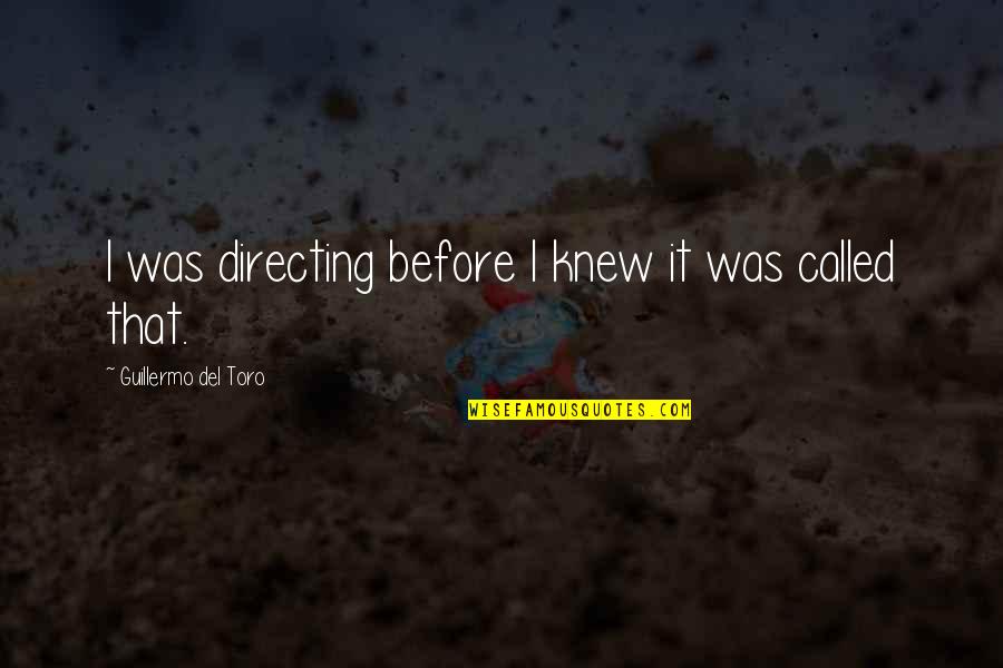 Lacapra Stone Quotes By Guillermo Del Toro: I was directing before I knew it was Lacapra Stone Quotes By Guillermo Del Toro: I was directing before I knew it was