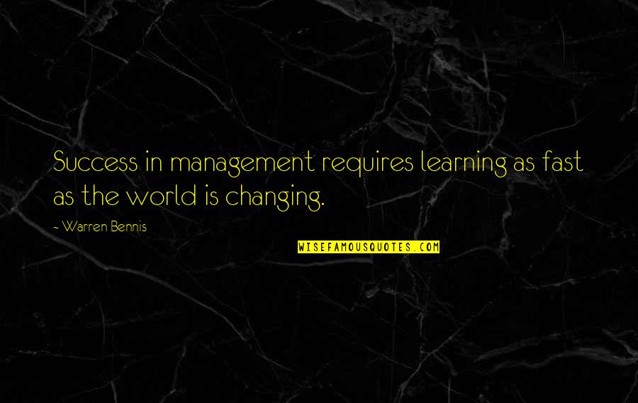 Lachattemaman Quotes By Warren Bennis: Success in management requires learning as fast as