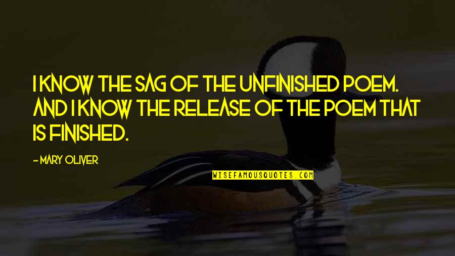 Lachrymal Quotes By Mary Oliver: I know the sag of the unfinished poem.